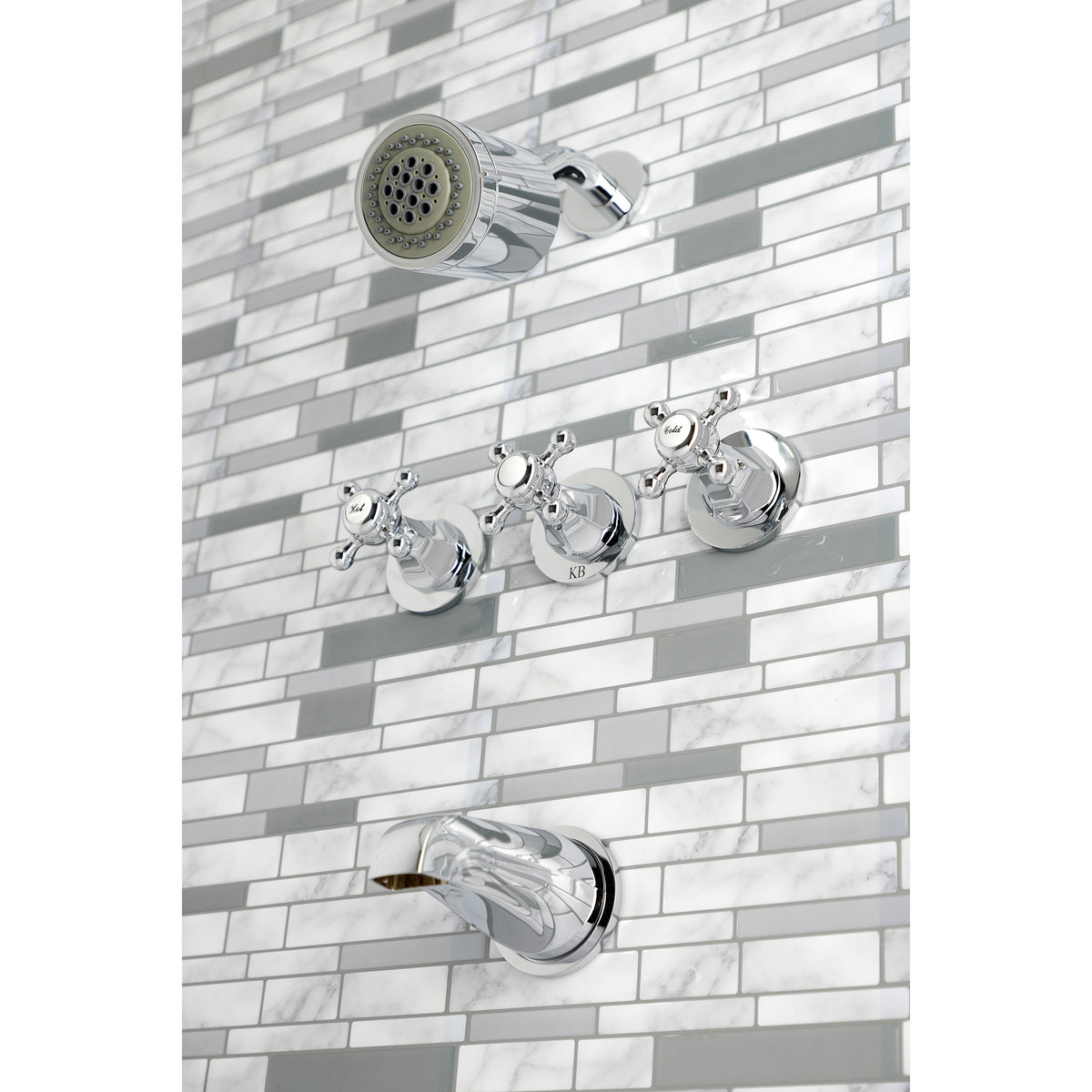 Metropolitan Three-Handle Tub and Shower Faucet