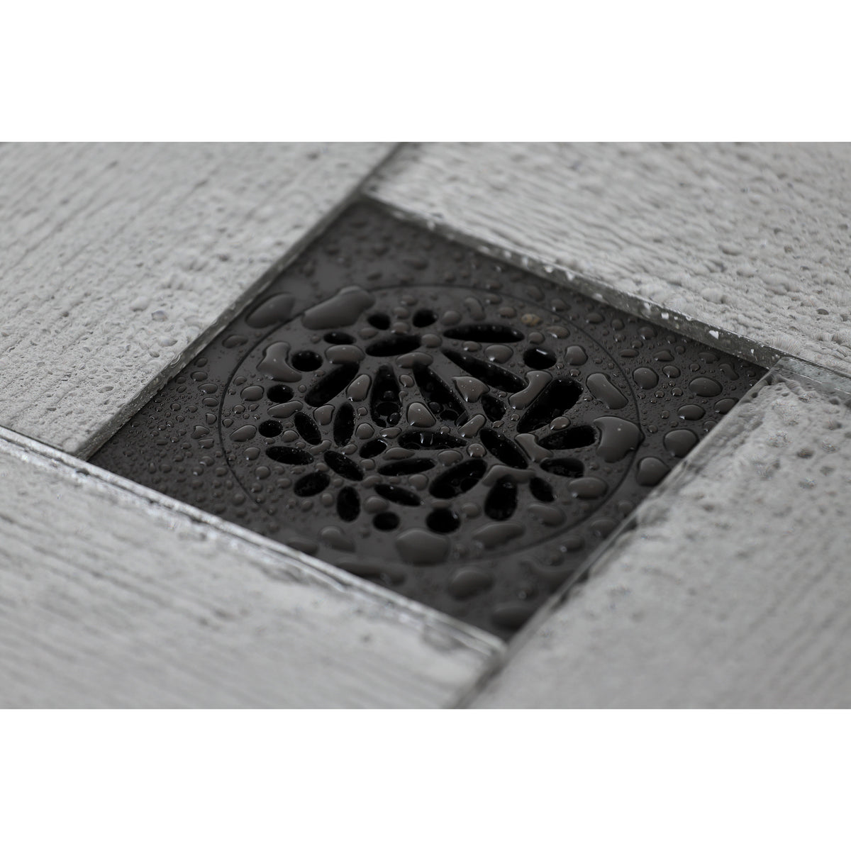 Kingston Brass Watercourse Floral 4&quot; Square Grid Shower Drain