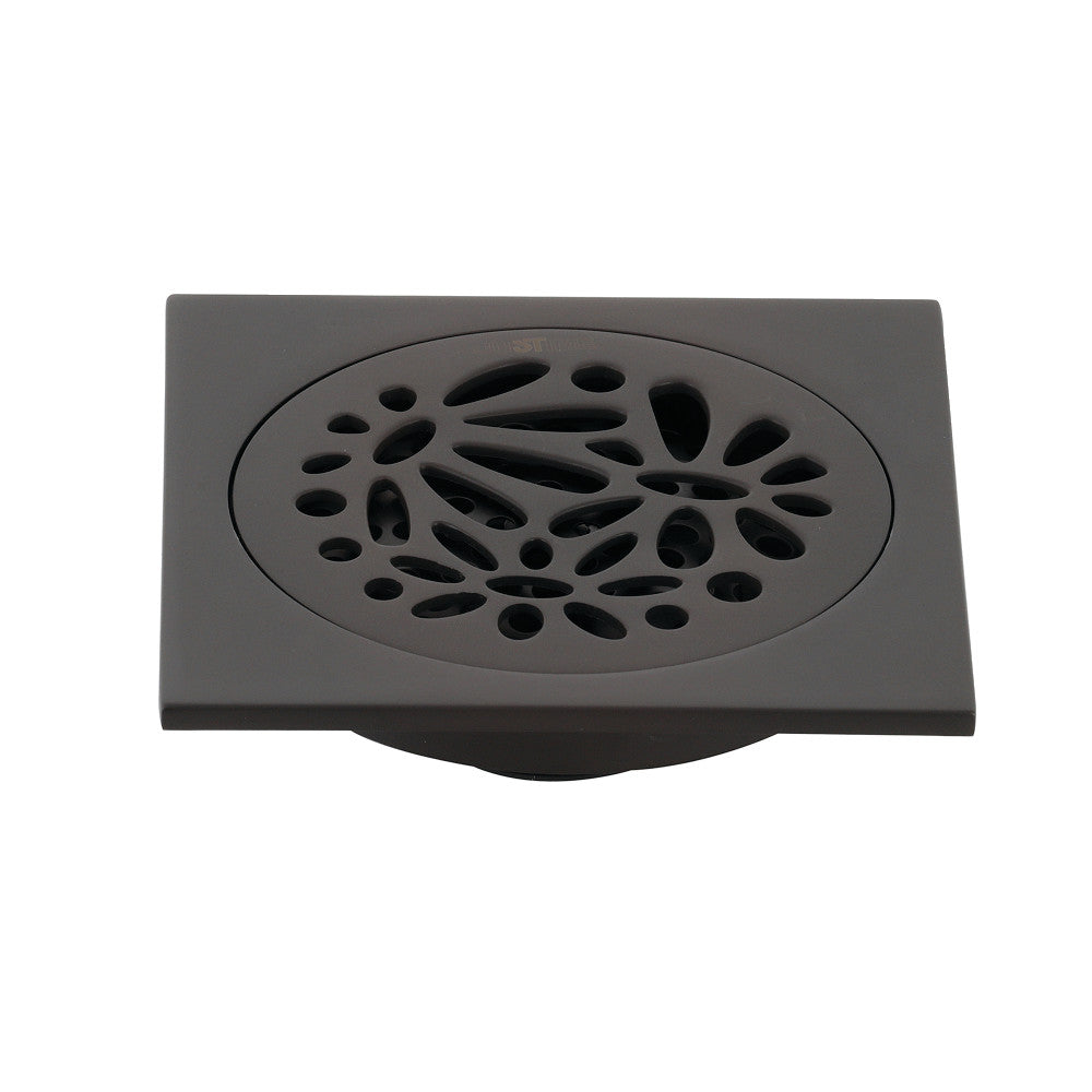 Kingston Brass Watercourse Floral 4&quot; Square Grid Shower Drain