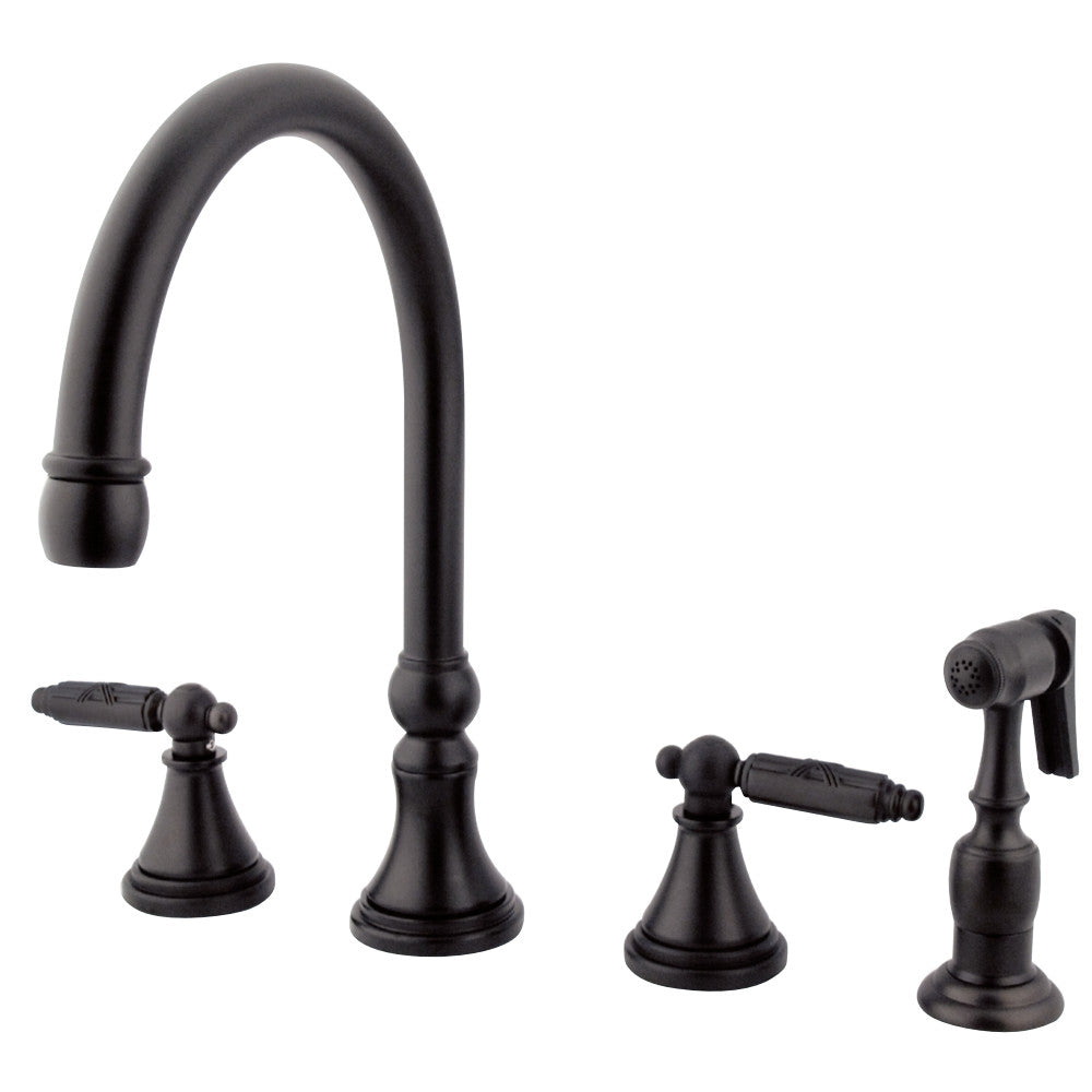 Gourmetier GS2798GLBS Widespread Kitchen Faucet with Brass Sprayer